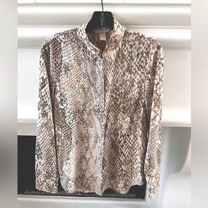 H&M silky python print shirt
